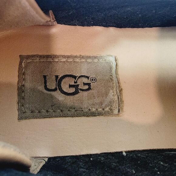 UGG Black Knit Sammy Chevron Slip On Comfort Flats Size 7 - Picture 5 of 10